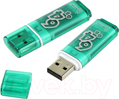 Usb flash накопитель SmartBuy Glossy Green 64GB (SB64GBGS-G) - фото