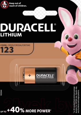 Батарейка Duracell Lithium CR123A BP - фото