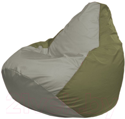 Бескаркасное кресло Flagman Груша Мини Г0.1-341 (серый/оливковый) - фото