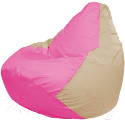 Бескаркасное кресло Flagman Груша Макси Г2.1-196 (розовый/светло-бежевый) - фото