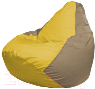 Бескаркасное кресло Flagman Груша Макси Г2.1-252 (желтый/темно-бежевый) - фото