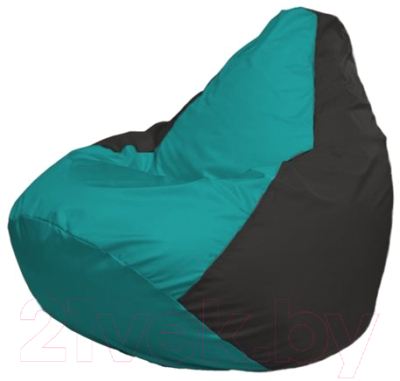 Бескаркасное кресло Flagman Груша Макси Г2.1-283 (бирюзовый/черный) - фото