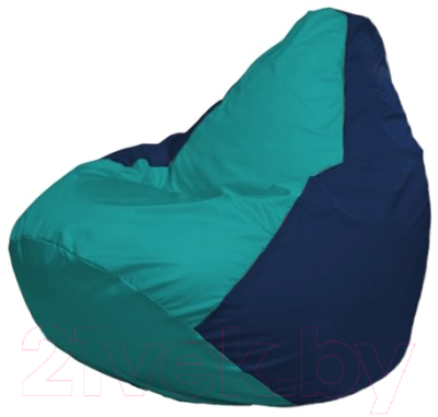 Бескаркасное кресло Flagman Груша Макси Г2.1-286 (бирюзовый/темно-синий) - фото