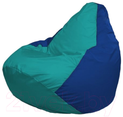 Бескаркасное кресло Flagman Груша Макси Г2.1-291 (бирюзовый/синий) - фото