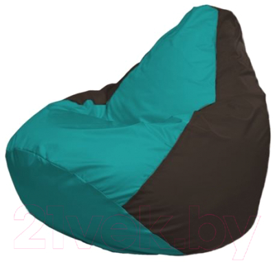 Бескаркасное кресло Flagman Груша Макси Г2.1-298 (бирюзовый/коричневый) - фото