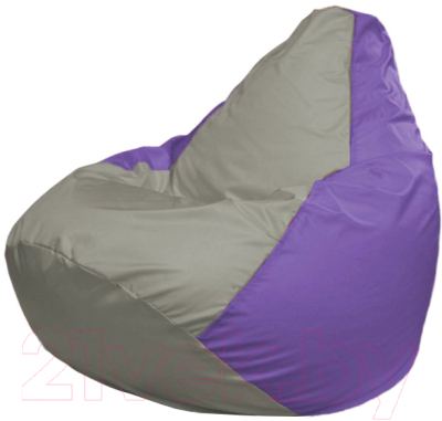 Бескаркасное кресло Flagman Груша Макси Г2.1-346 (серый/сиреневый) - фото