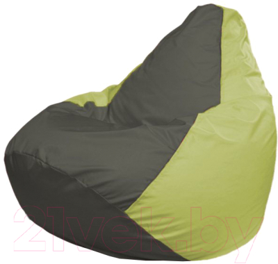 Бескаркасное кресло Flagman Груша Макси Г2.1-356 (темно-серый/салатовый) - фото