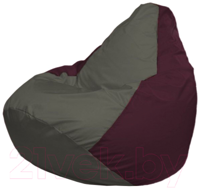 Бескаркасное кресло Flagman Груша Макси Г2.1-358 (темно-серый/бордовый) - фото