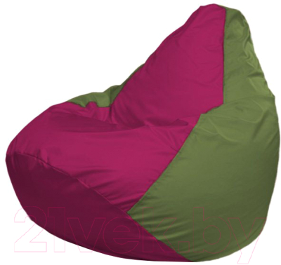 Бескаркасное кресло Flagman Груша Макси Г2.1-387 (фуксия/оливковый) - фото