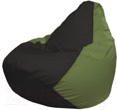 Бескаркасное кресло Flagman Груша Макси Г2.1-399 (черный/оливковый) - фото