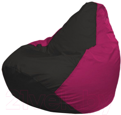 Бескаркасное кресло Flagman Груша Макси Г2.1-407 (черный/фуксия) - фото