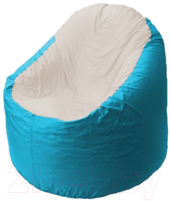 Бескаркасное кресло Flagman Bravo B1.1-25 (белый/бирюзовый) - фото