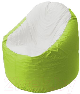 Бескаркасное кресло Flagman Bravo B1.1-30 (белый/салатовый) - фото