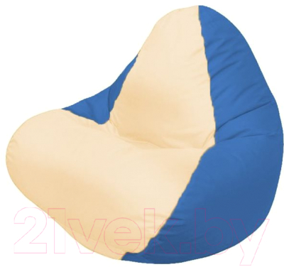 Бескаркасное кресло Flagman Relax Г4.1-016 (светло-бежевый/синий оксфорд) - фото