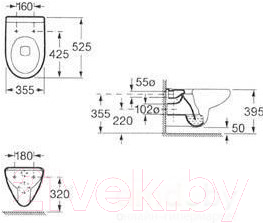 Унитаз подвесной Roca Victoria 734630300R + ZRU8013900 (с сиденьем)