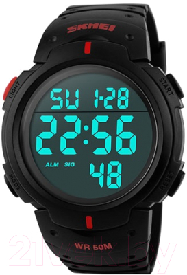 Часы наручные мужские Skmei 1068-2 (черный/красный)