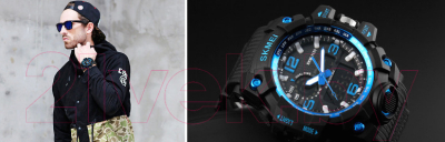 Часы наручные мужские Skmei 1155-1 (черный/синий)