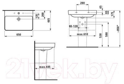 Умывальник Laufen Pro S 8109640001041