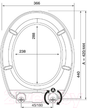 Сиденье для унитаза Bisk Lilia Foto 04154 (океан)