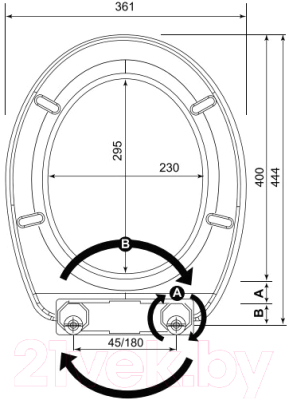 Сиденье для унитаза Bisk Yucca Foto 04155