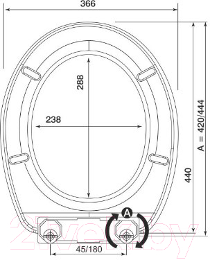 Сиденье для унитаза Bisk Lilia Foto 80380 (остров)
