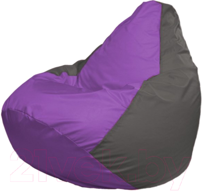 Бескаркасное кресло Flagman Груша Мега Г3.1-103 (сиреневый/темно-серый) - фото