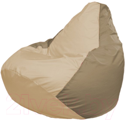 Бескаркасное кресло Flagman Груша Мега Г3.1-136 (светло-бежевый/темно-бежевый) - фото