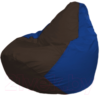 Бескаркасное кресло Flagman Груша Макси Г2.1-328 (коричневый/синий) - фото