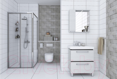 Шкаф с зеркалом для ванной Акватон Ронда 60