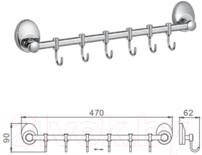 Вешалка для ванной Ledeme L3315-6