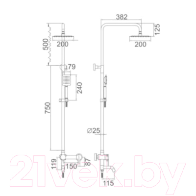 Душевая система Ledeme L72401