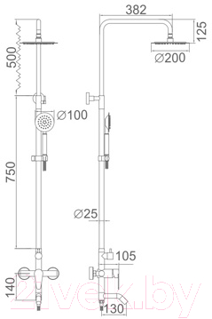 Душевая система со смесителем Ledeme L72402