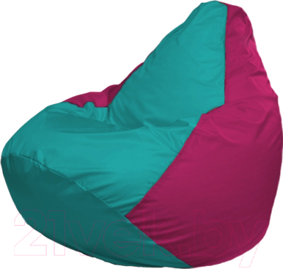 Бескаркасное кресло Flagman Груша Мега Г3.1-284 (бирюзовый/фуксия) - фото