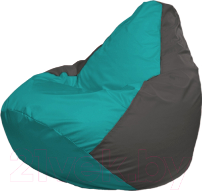 Бескаркасное кресло Flagman Груша Мега Г3.1-287 (бирюзовый/темно-серый) - фото