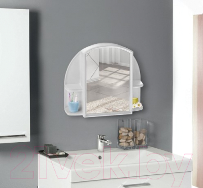 Шкаф с зеркалом для ванной Berossi Орион АС 11801000 (снежно-белый)