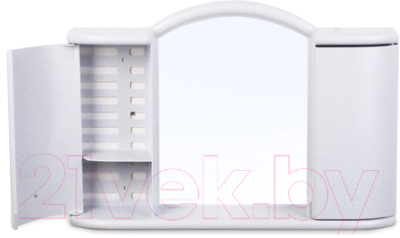 Шкаф с зеркалом для ванной Berossi Арго АС 11904000 (белый мрамор)