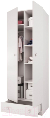 Шкаф Polini Kids Simple двухсекционный с 1 ящиком / 0001302.9