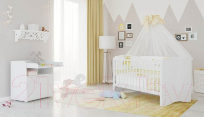 Шкаф Polini Kids Simple двухсекционный (белый)