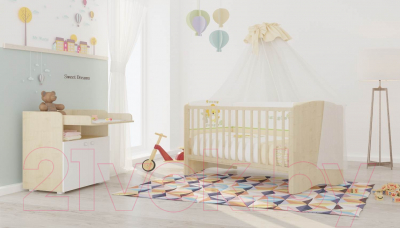 Шкаф Polini Kids Simple двухсекционный (натуральный)