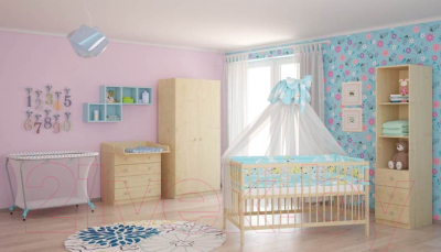 Шкаф Polini Kids Simple двухсекционный (натуральный)