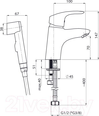Смеситель Rubineta Tornado-17 / TR70008
