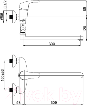 Смеситель Rubineta Tornado-12/C / TR2CK08