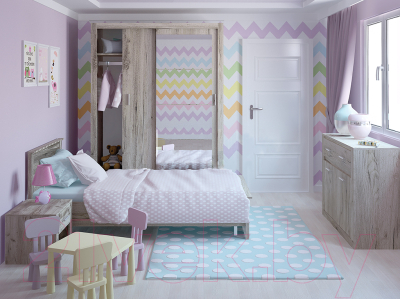 Тумба Интерлиния Лима ЛМ-3Д3Ш (дуб корабельный белый)