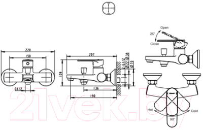 Смеситель Bravat Louise F6191183CP-01