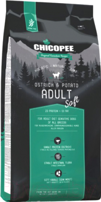 Полувлажный корм для собак Chicopee HNL Soft Adult Ostrich & Potato - фото