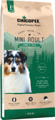 Сухой корм для собак Chicopee CNL Mini Adult Lamb & Rice (15кг) - фото