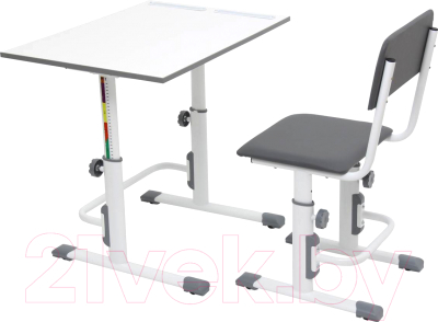 Стул детский Polini Kids City Smart регулируемый (L, белый/серый)