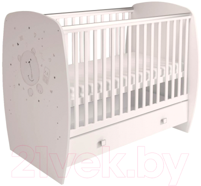 Детская кроватка Polini Kids French 710 Teddy с ящиком - фото