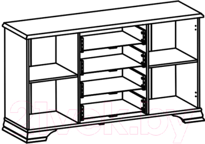 Тумба Black Red White Kentaki S320-KOM2D4S