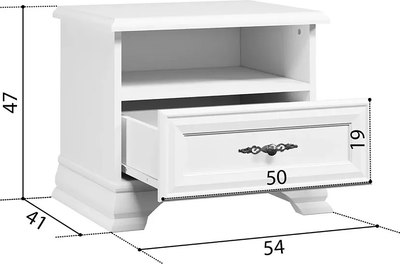 Прикроватная тумба Black Red White Kentaki S320-KOM1S